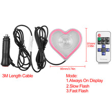 Load image into Gallery viewer, BRAND NEW UNIVERSAL LOVE HEART PINK LED Neon Flash Light Car Window Glow Electric Remote Control Lamp