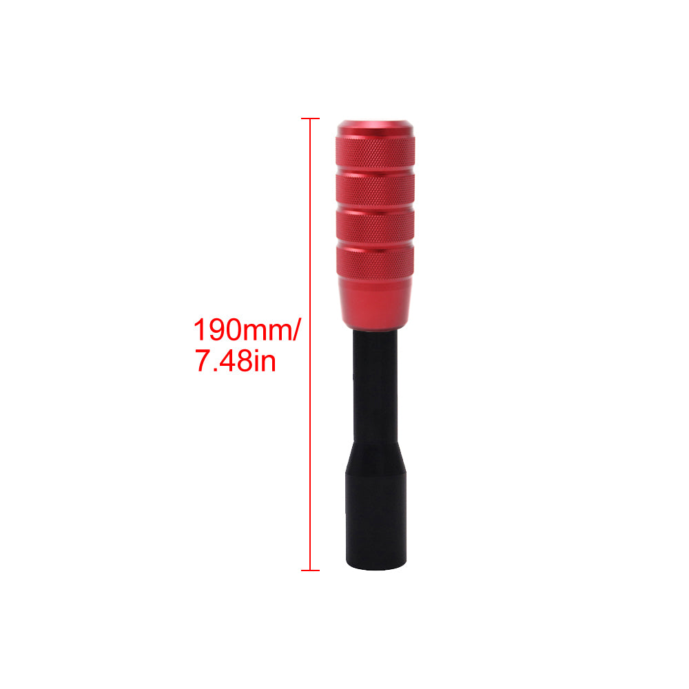 Brand New Universal Frosted Aluminum Red Manual Car Gear MT Stick Shift Knob M8 M10 M12 & Black Shifter Extender Extension