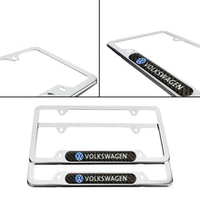 Load image into Gallery viewer, Brand New Universal 2PCS VOLKSWAGEN Chrome Metal License Plate Frame