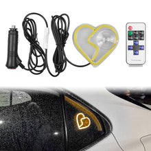 Load image into Gallery viewer, BRAND NEW UNIVERSAL BROKEN LOVE HEART YELLOW LED Neon Flash Light Car Wind Glow Electric Remote Control Lamp