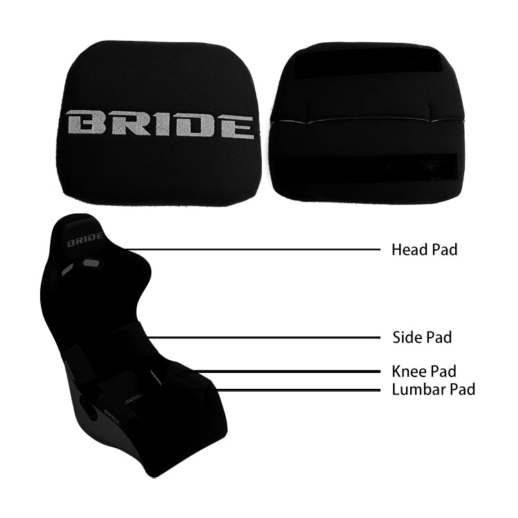 BRAND NEW 1PCS JDM BRIDE Racing Black Tuning Pad For Head Rest Cushion Bucket Seat Racing