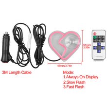 Load image into Gallery viewer, BRAND NEW UNIVERSAL BROKEN LOVE HEART PINK LED Neon Flash Light Car Window Glow Electric Remote Control Lamp