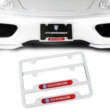 Load image into Gallery viewer, Brand New Universal 2PCS VOLKSWAGEN Silver Metal License Plate Frame