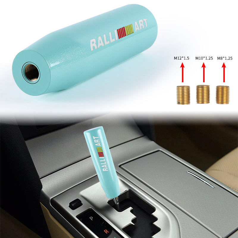 Brand New Universal 15CM RALLIART Pearl Teal Long Stick Manual Car Gear Shift Knob Shifter M8 M10 M12