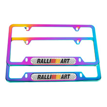 Load image into Gallery viewer, Brand New Universal 2PCS Ralliart Neo Chrome Metal License Plate Frame