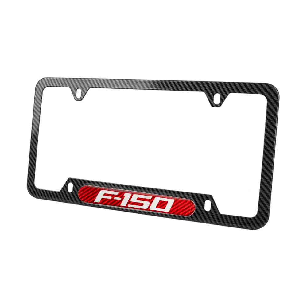 Brand New Universal 1PCS F-150 Carbon Fiber Look Metal License Plate Frame