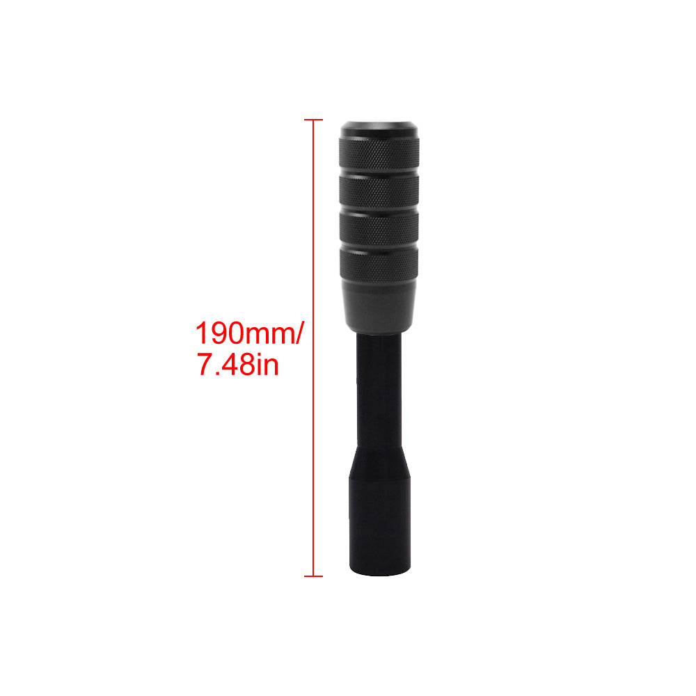 Brand New Universal Frosted Aluminum Black Manual Car Gear MT Stick Shift Knob M8 M10 M12 & Black Shifter Extender Extension