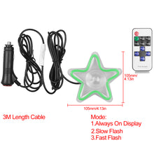 Load image into Gallery viewer, BRAND NEW UNIVERSAL STAR SHAPED GREEN LED Neon Flash Light Car Window Glow Electric Remote Control Lamp