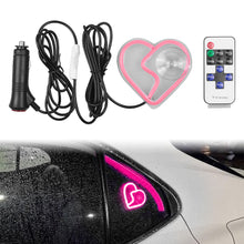 Load image into Gallery viewer, BRAND NEW UNIVERSAL BROKEN LOVE HEART PINK LED Neon Flash Light Car Window Glow Electric Remote Control Lamp