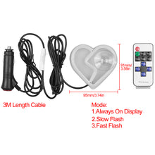 Load image into Gallery viewer, BRAND NEW UNIVERSAL BROKEN LOVE HEART WHITE LED Neon Flash Light Car Window Glow Electric Remote Control Lamp