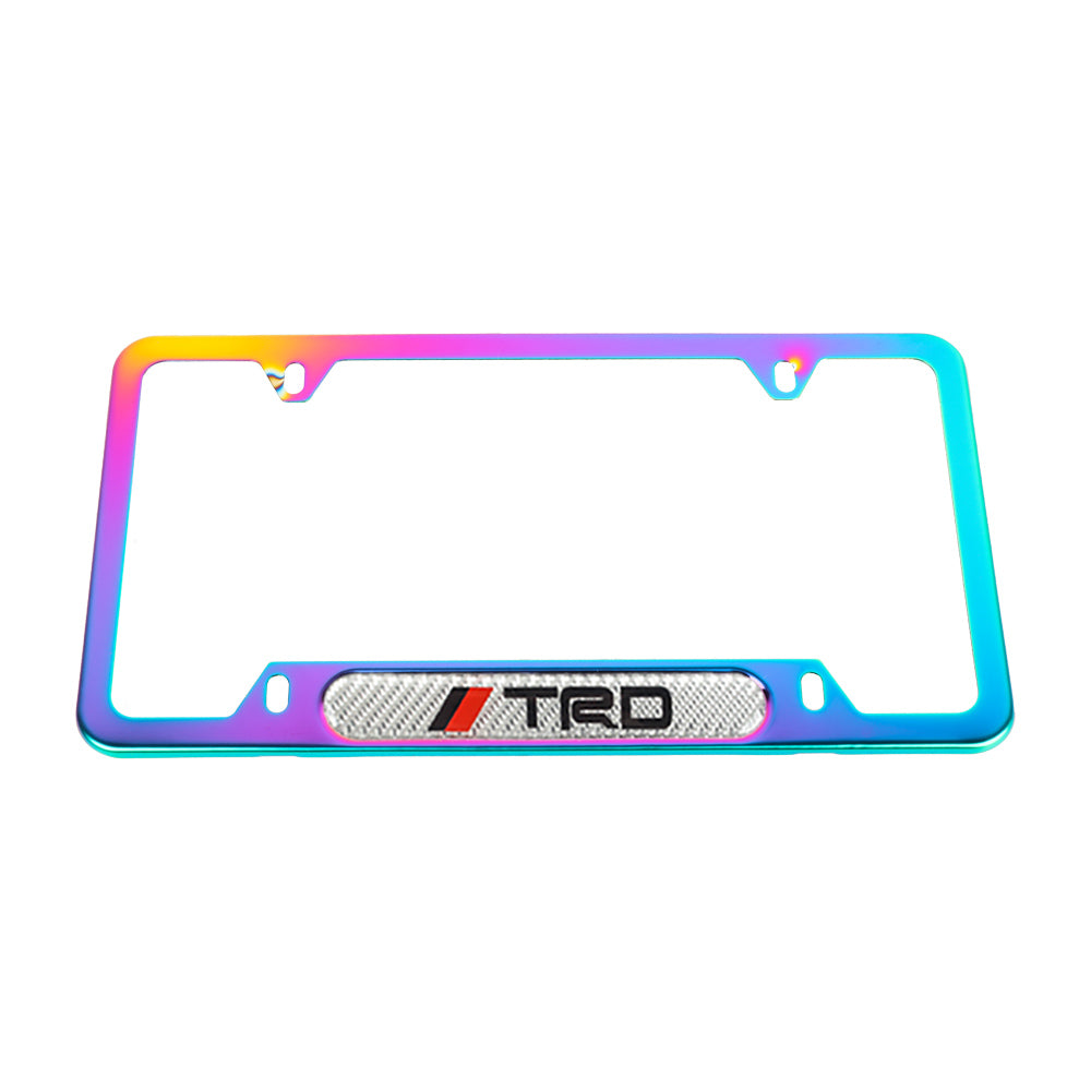 Brand New Universal 1PCS TRD Neo Chrome Metal License Plate Frame