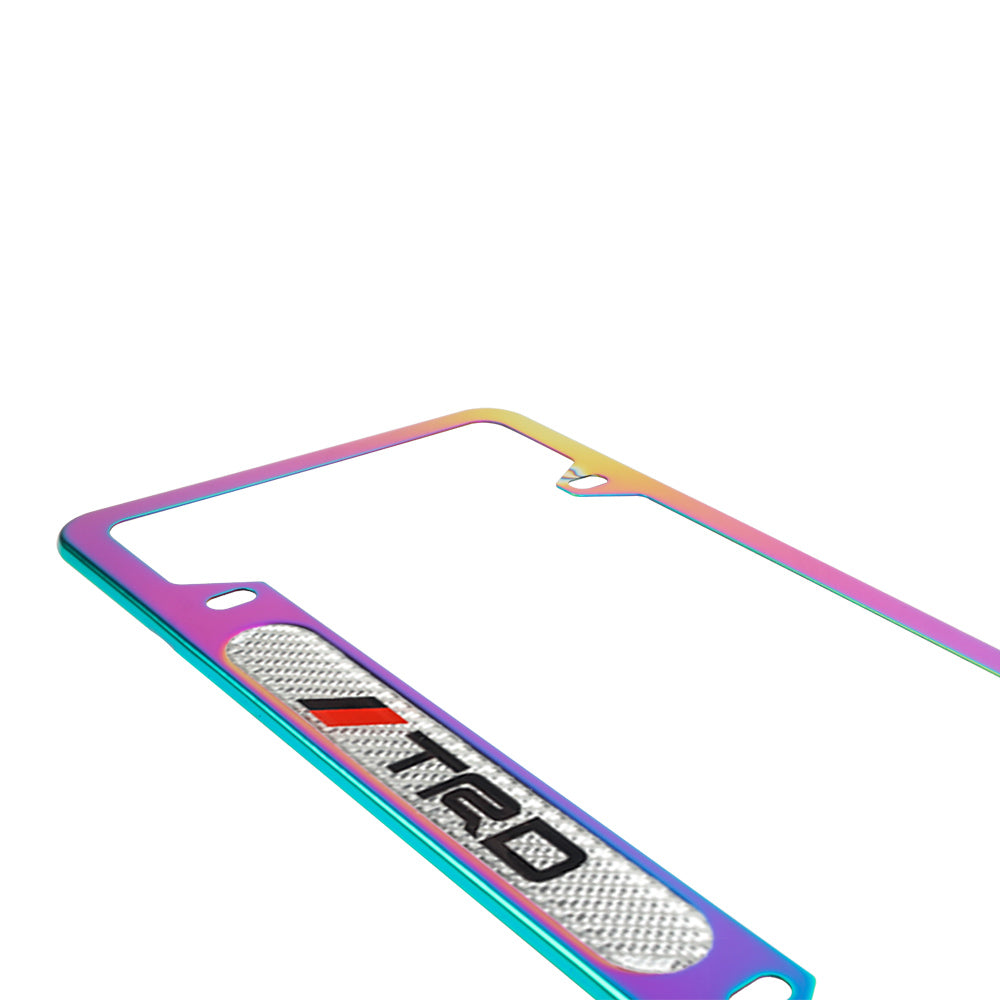 Brand New Universal 1PCS TRD Neo Chrome Metal License Plate Frame