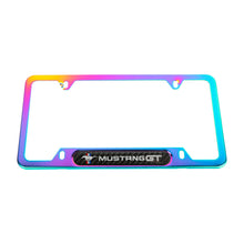 Load image into Gallery viewer, Brand New Universal 2PCS MUSTANG GT Neo Chrome Metal License Plate Frame