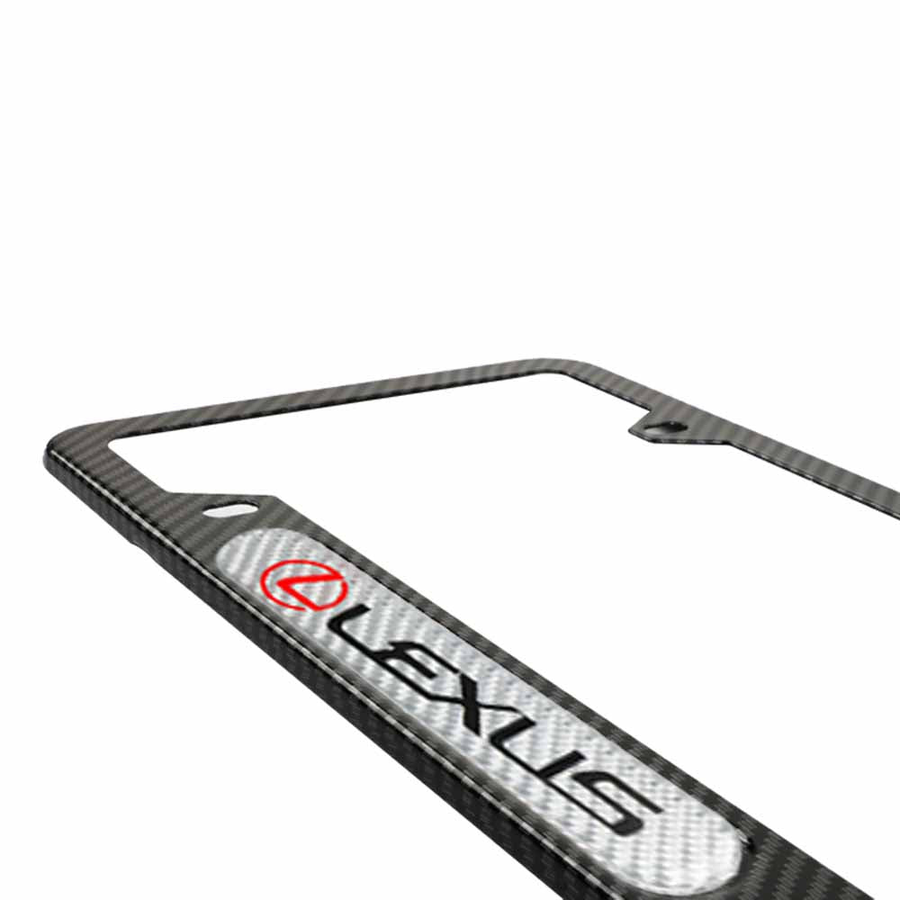 Brand New Universal 1PCS LEXUS Carbon Fiber Look Metal License Plate Frame