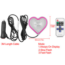 Load image into Gallery viewer, BRAND NEW UNIVERSAL LOVE HEART PURPLE LED Neon Flash Light Car Window Glow Electric Remote Control Lamp