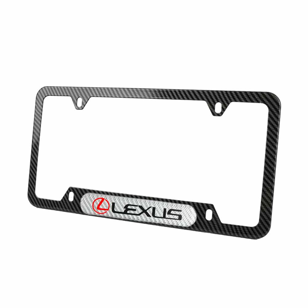 Brand New Universal 1PCS LEXUS Carbon Fiber Look Metal License Plate Frame