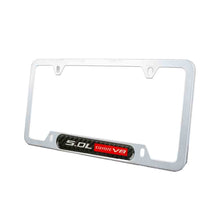 Load image into Gallery viewer, Brand New Universal 1PCS 5.0L COYOTE V8 Silver Metal License Plate Frame