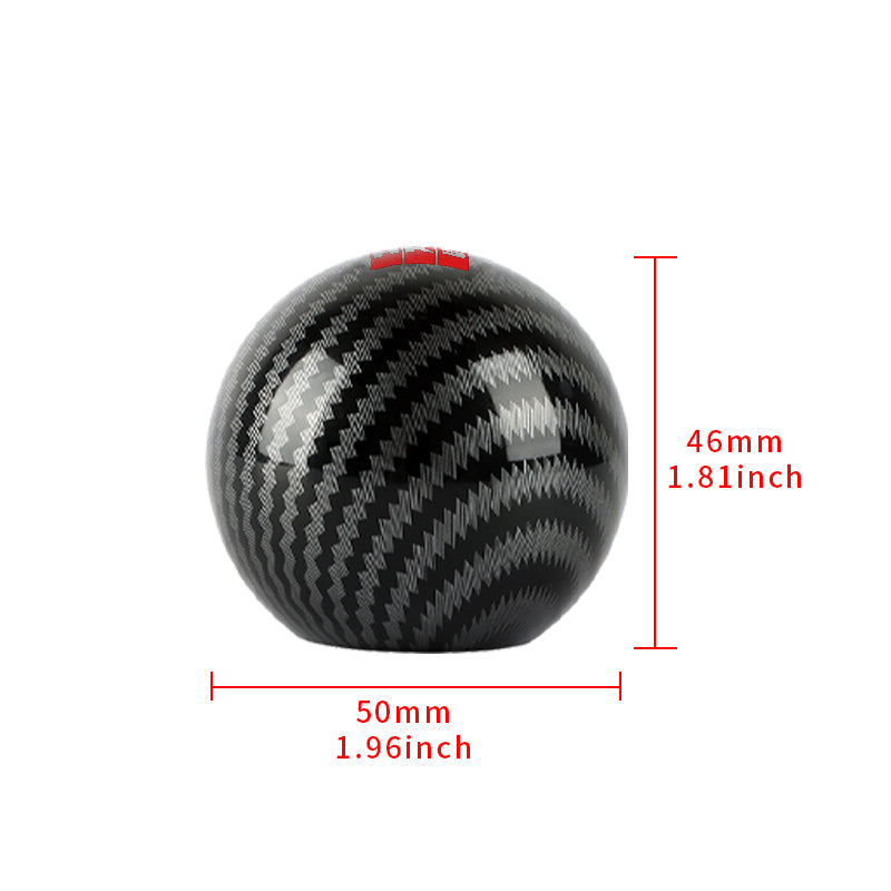 BRAND NEW UNIVERSAL HKS JDM Aluminum Carbon Fiber Style Round Ball Manual Gear Stick Shift Knob Universal M8 M10 M12