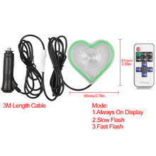 Load image into Gallery viewer, BRAND NEW UNIVERSAL LOVE HEART GREEN LED Neon Flash Light Car Window Glow Electric Remote Control Lamp