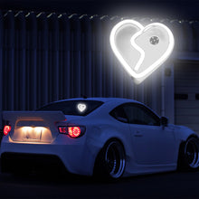 Load image into Gallery viewer, BRAND NEW UNIVERSAL BROKEN LOVE HEART WHITE LED Neon Flash Light Car Window Glow Electric Remote Control Lamp