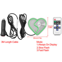 Load image into Gallery viewer, BRAND NEW UNIVERSAL BROKEN LOVE HEART GREEN LED Neon Flash Light Car Window Glow Electric Remote Control Lamp