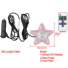 Load image into Gallery viewer, BRAND NEW UNIVERSAL STAR SHAPED PINK LED Neon Flash Light Car Window Glow Electric Remote Control Lamp