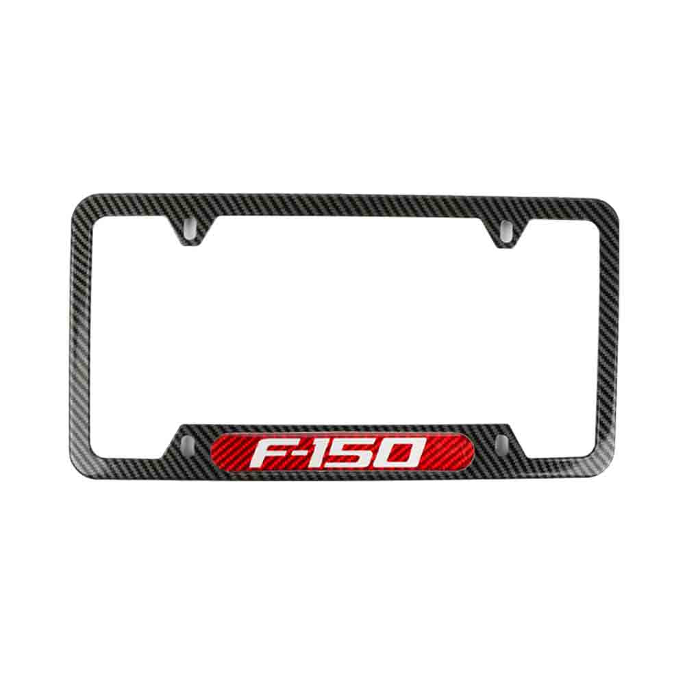 Brand New Universal 1PCS F-150 Carbon Fiber Look Metal License Plate Frame