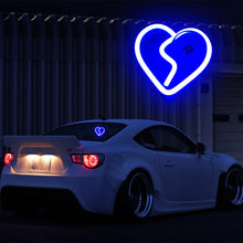 Load image into Gallery viewer, BRAND NEW UNIVERSAL BROKEN LOVE HEART BLUE LED Neon Flash Light Car Window Glow Electric Remote Control Lamp