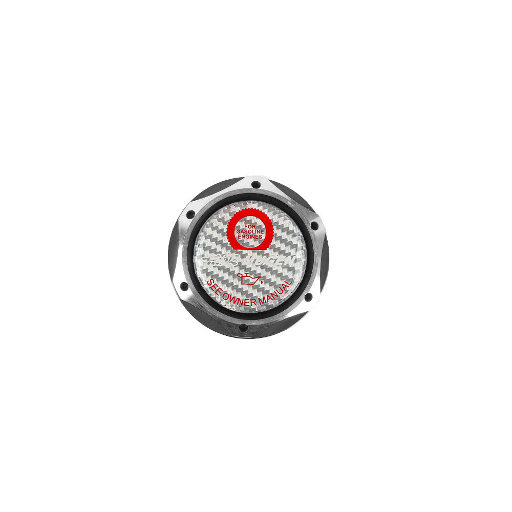 Brand New Jdm Gunmetal Engine Oil Cap With Real Carbon Fiber Mugen Sticker Emblem For Honda / Acura