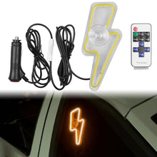 Load image into Gallery viewer, BRAND NEW UNIVERSAL LIGHTING SHAPED YELLOW LED Neon Flash Light Car Window Glow Electric Remote Control Lamp