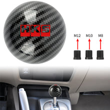 Load image into Gallery viewer, BRAND NEW UNIVERSAL HKS JDM Aluminum Carbon Fiber Style Round Ball Manual Gear Stick Shift Knob Universal M8 M10 M12