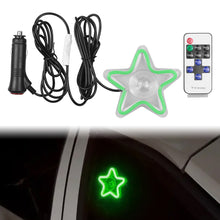 Load image into Gallery viewer, BRAND NEW UNIVERSAL STAR SHAPED GREEN LED Neon Flash Light Car Window Glow Electric Remote Control Lamp