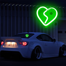 Load image into Gallery viewer, BRAND NEW UNIVERSAL BROKEN LOVE HEART GREEN LED Neon Flash Light Car Window Glow Electric Remote Control Lamp