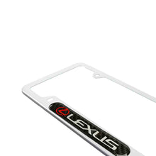 Load image into Gallery viewer, Brand New Universal 2PCS LEXUS Silver Metal License Plate Frame