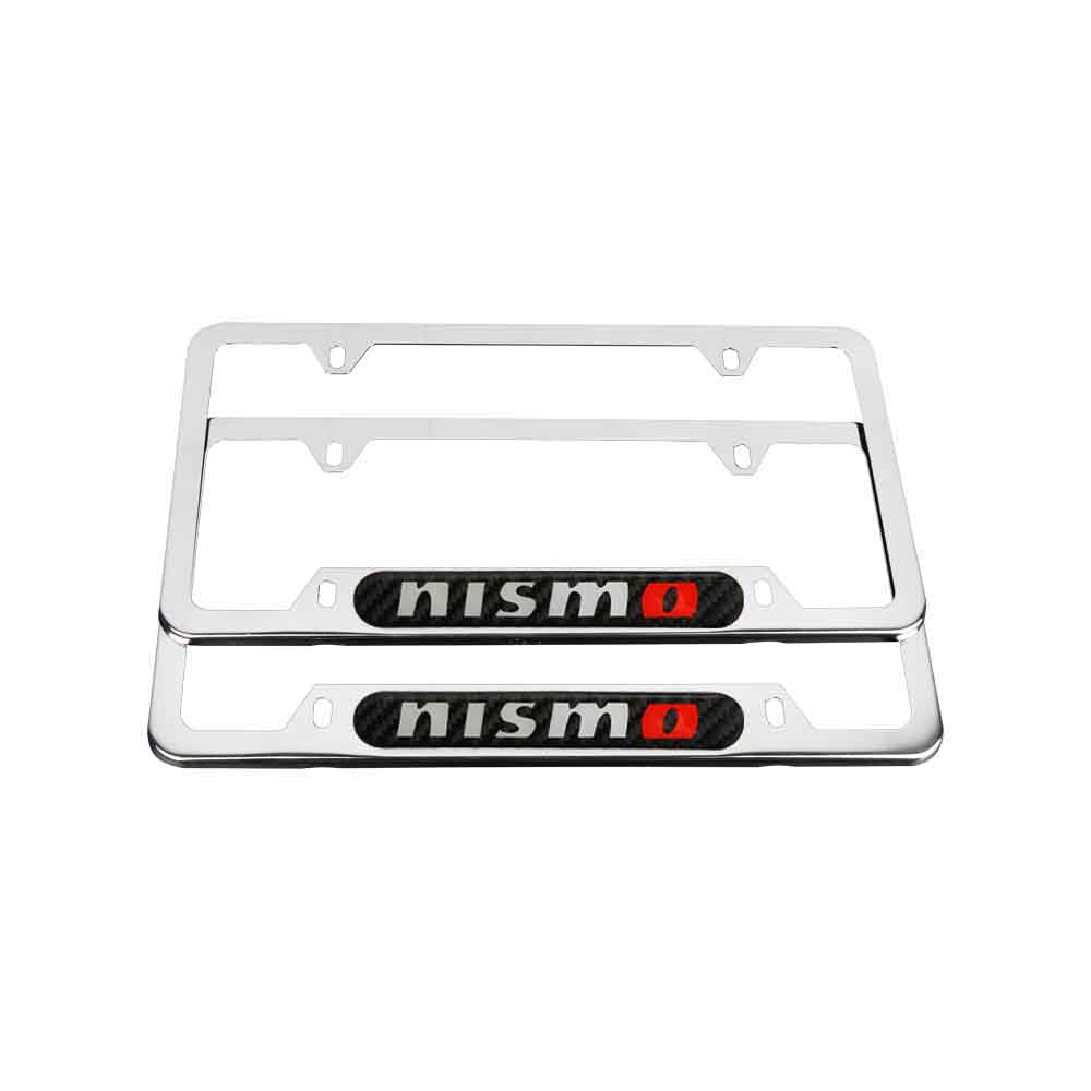 Brand New Universal 2PCS Nismo Chrome Metal License Plate Frame