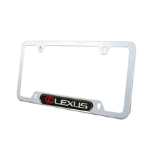 Load image into Gallery viewer, Brand New Universal 2PCS LEXUS Silver Metal License Plate Frame