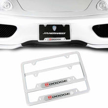 Load image into Gallery viewer, Brand New Universal 2PCS Dodge Silver Metal License Plate Frame