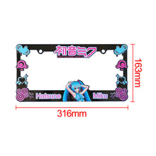 Load image into Gallery viewer, Brand New Universal 1PCS Anime Hatsune Miku ABS Plastic Black License Plate Frame