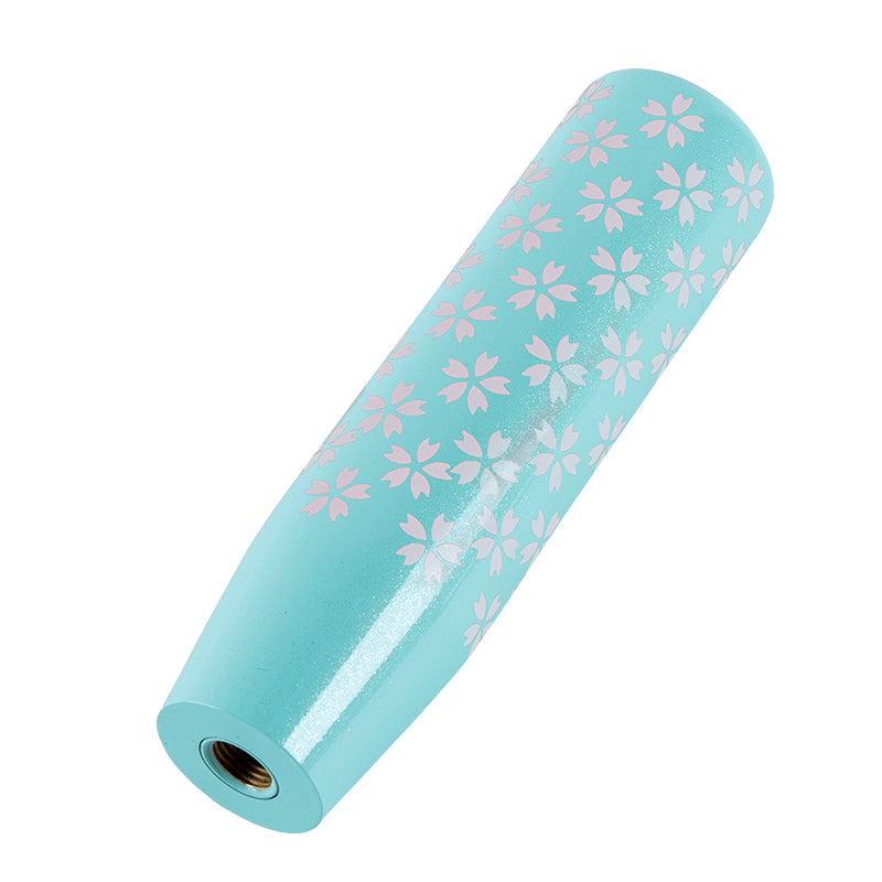 Brand New Universal 15CM Sakura Flowers Pearl Teal Long Stick Manual Car Gear Shift Knob Shifter M8 M10 M12