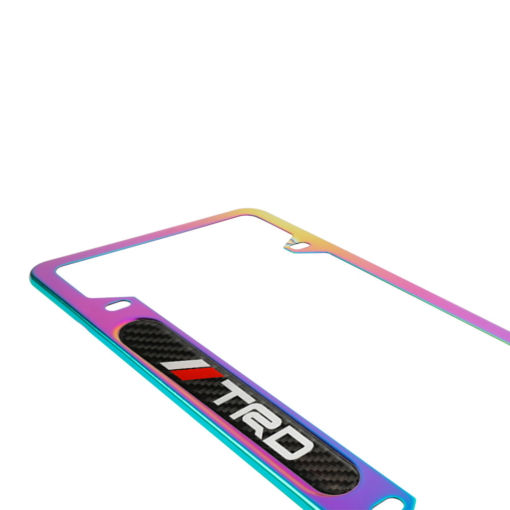 Brand New Universal 1PCS TRD Neo Chrome Metal License Plate Frame