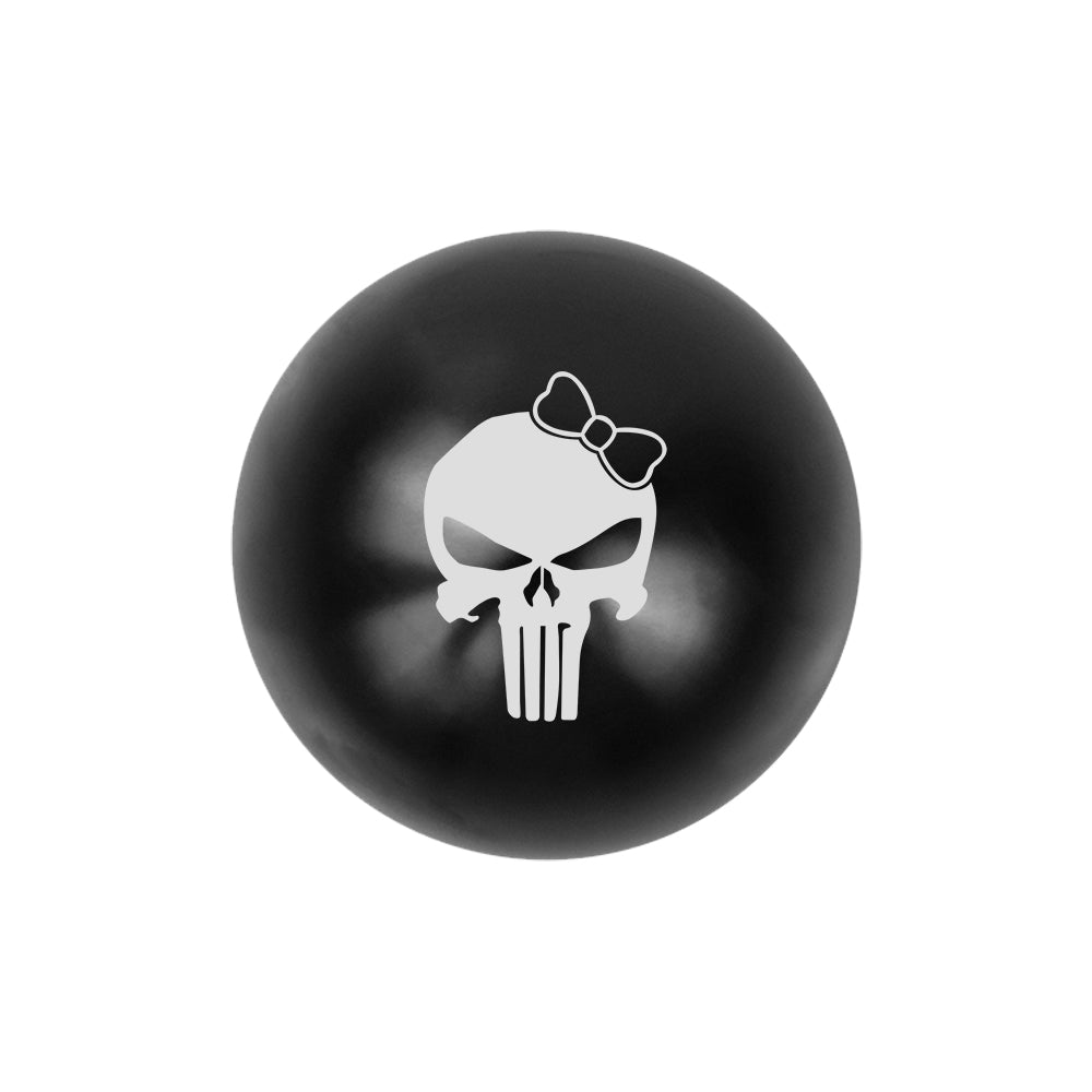 BRAND NEW UNIVERSAL JDM THE PUNISHER CHIC GIRL Aluminum Black Round Ball Manual Gear Stick Shift Knob M8 M10 M12