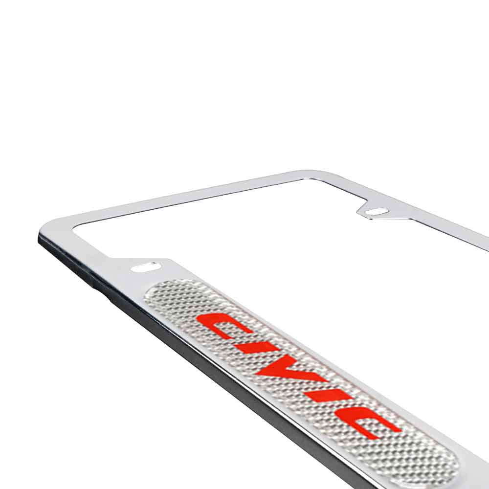 Brand New Universal 1PCS HONDA CIVIC Chrome Metal License Plate Frame