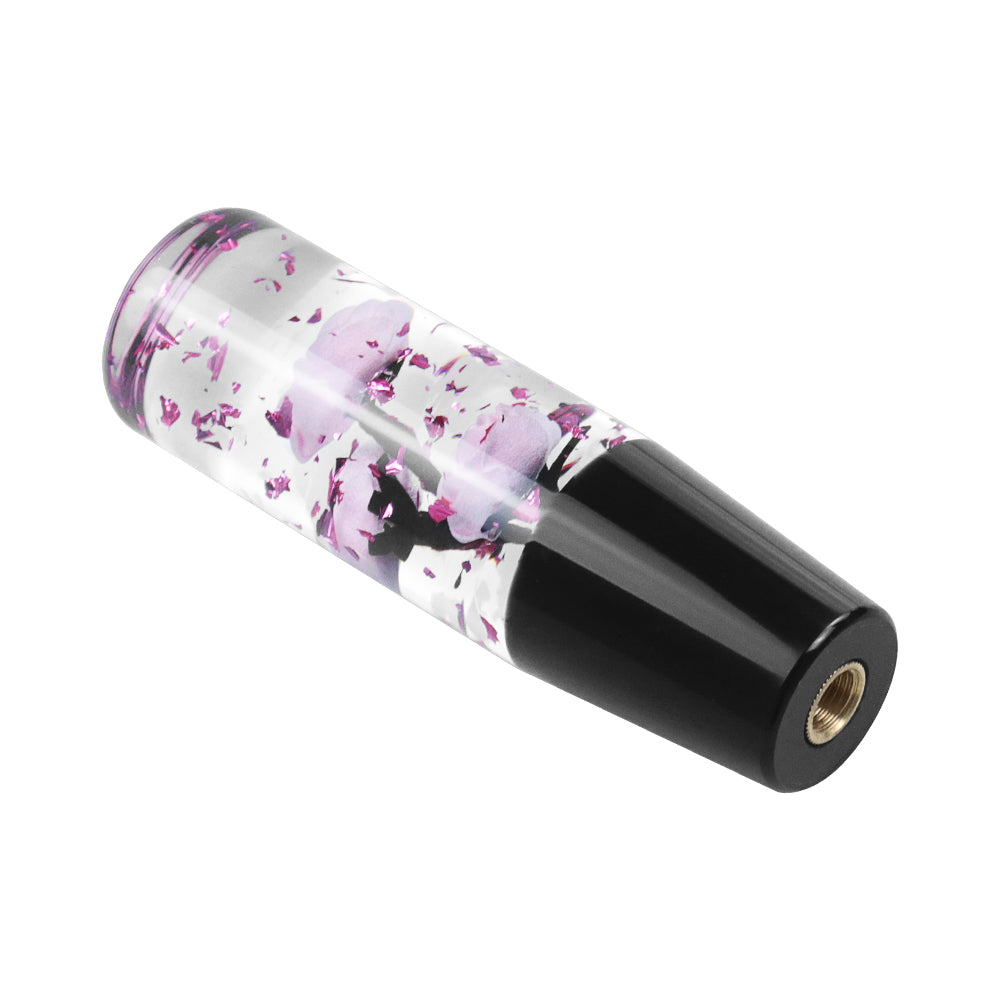 Brand New Universal 150mm Sakura Light Pink Glitter Rose Flowers Manual Car Gear Stick Shift Knob M8 M10 M12