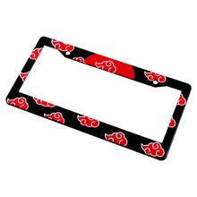 Load image into Gallery viewer, Brand New Universal 1PCS JDM NARUTO AKATSUKI CLOUD ABS Plastic Black License Plate Frame