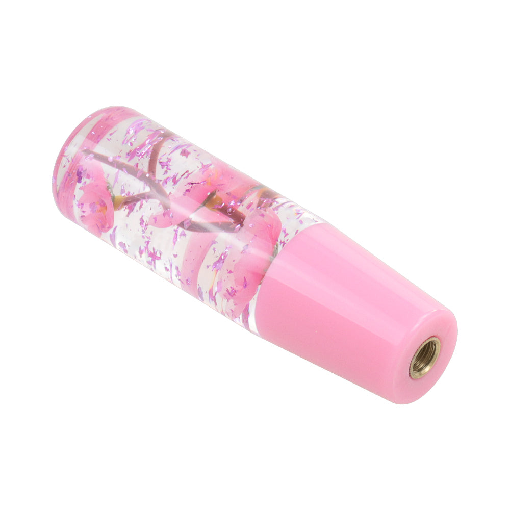 Brand New Universal 150mm Sakura Pink Glitter Rose Flowers Manual Car Gear Stick Shift Knob M8 M10 M12