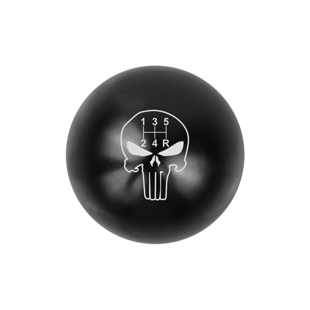 BRAND NEW UNIVERSAL JDM THE PUNISHER 5 SPEED Aluminum Black Round Ball Manual Gear Stick Shift Knob M8 M10 M12