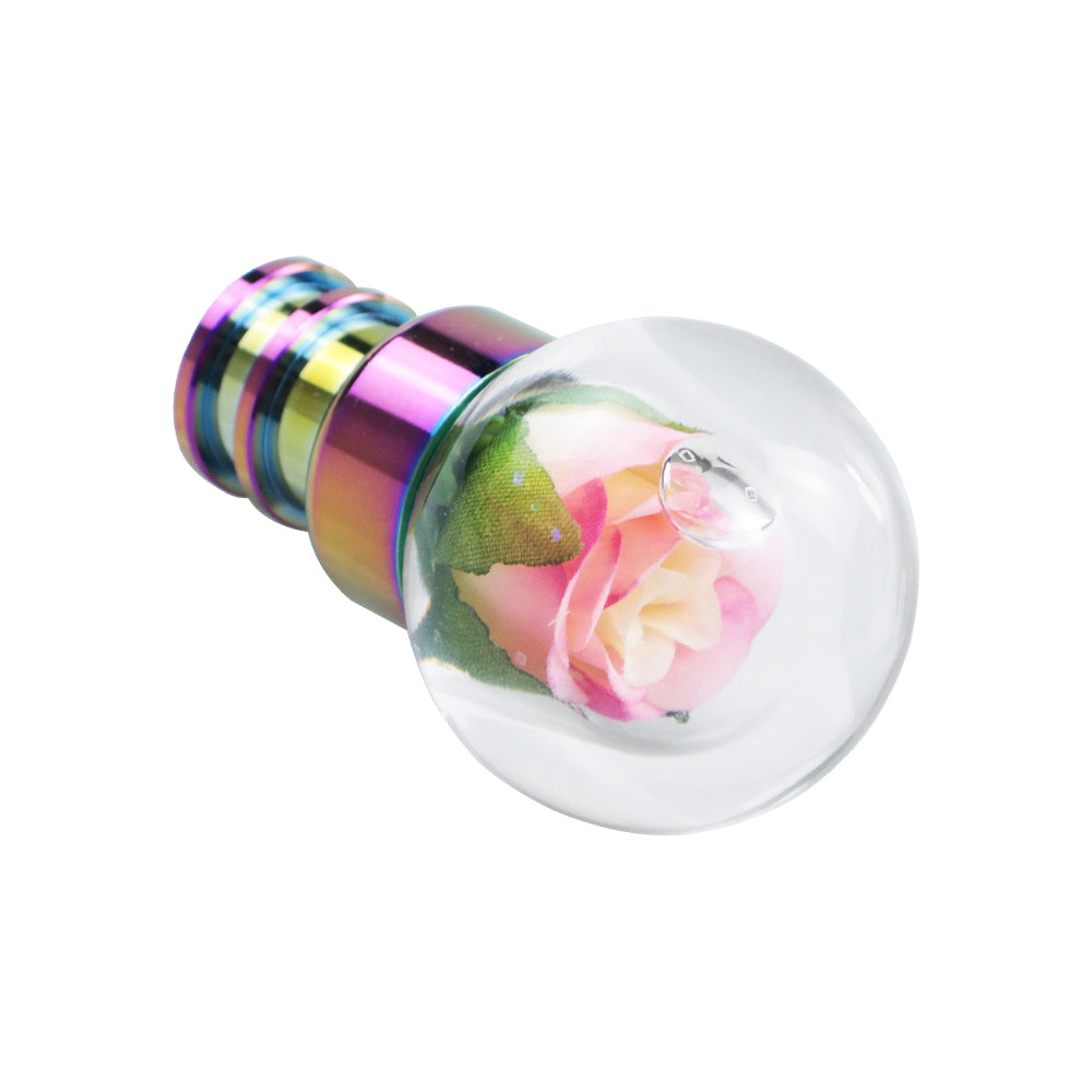 Brand New Universal Acrylic Clear Crystal Yellow /Pink Rose Flower Ball Gear Shift Knob Manual M8 M10 M12