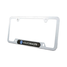 Load image into Gallery viewer, Brand New Universal 2PCS VOLKSWAGEN Silver Metal License Plate Frame