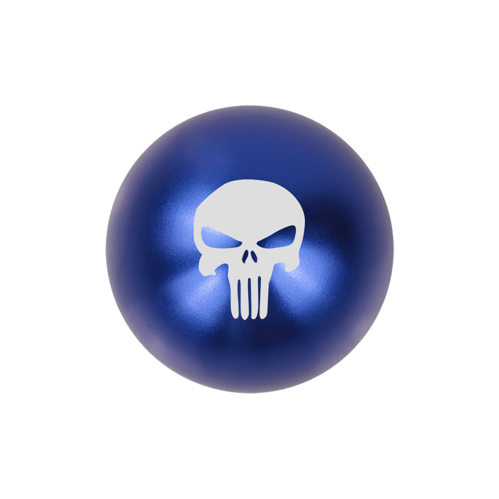 BRAND NEW UNIVERSAL JDM THE PUNISHER Aluminum Blue Round Ball Manual Gear Stick Shift Knob M8 M10 M12