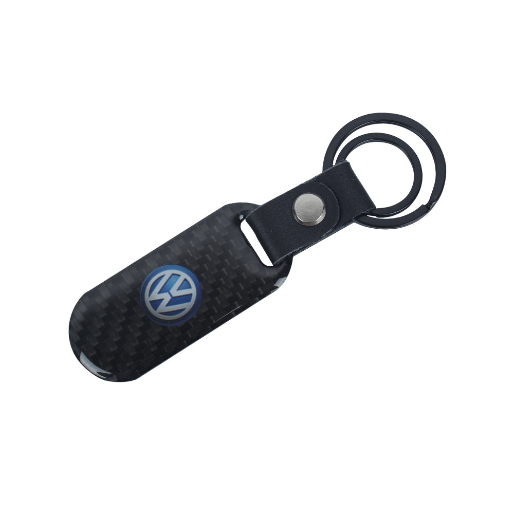 Brand New Universal 100% Real Carbon Fiber Keychain Key Ring For Volkswagen